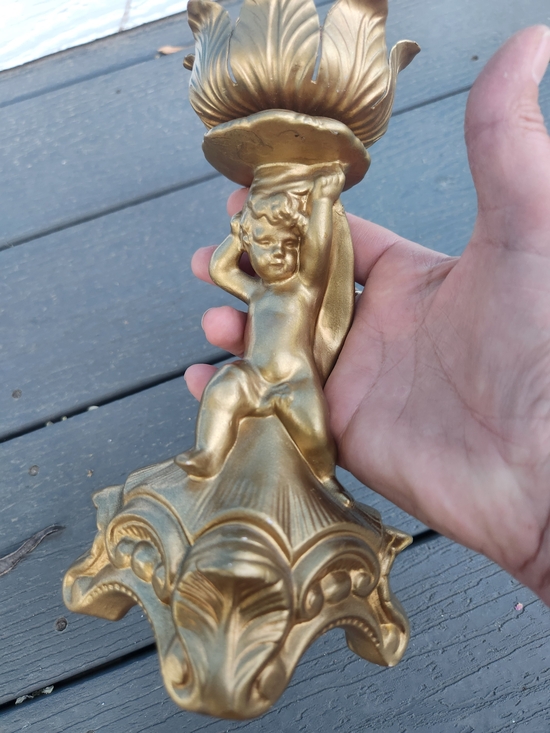 no brand Other - Gold Cherub Candle Holder
